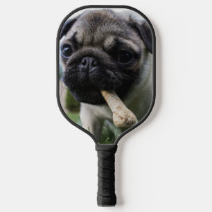 Personalized Pug Dog Photo and Name Pickleball Paddle