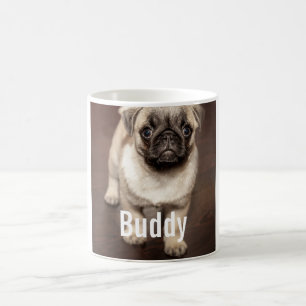 Personalized Pug Dog Photo and Your Pug Dog Name Coffee Mug