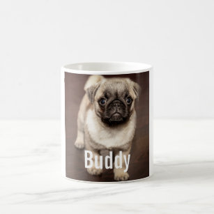Personalized Pug Dog Photo and Your Pug Dog Name Coffee Mug
