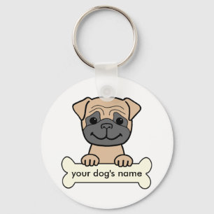 Personalized Pug Keychain