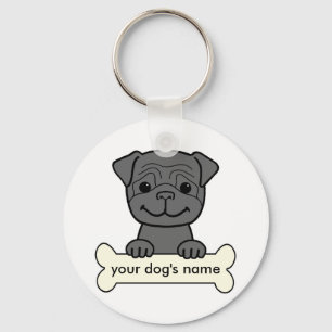 Personalized Pug Keychain