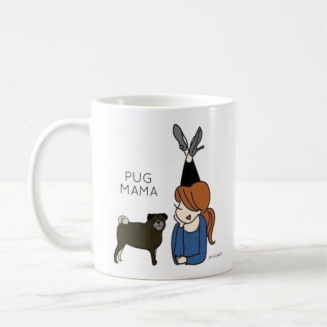 Personalized Pug Mama Coffee Mug (Left)