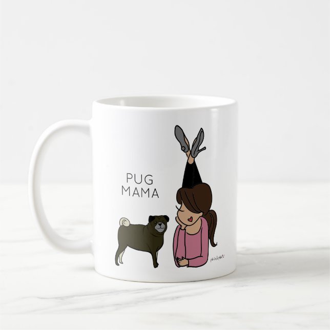 Personalized Pug Mama Coffee Mug (Left)