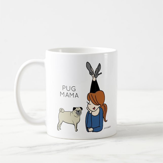 Personalized Pug Mama Coffee Mug (Left)