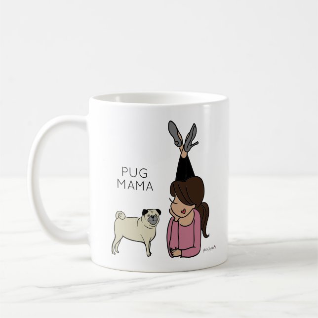 Personalized Pug Mama Coffee Mug (Left)