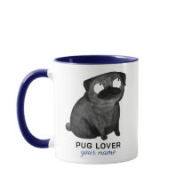 Personalized Pug Mug, Custom Name & Phrase