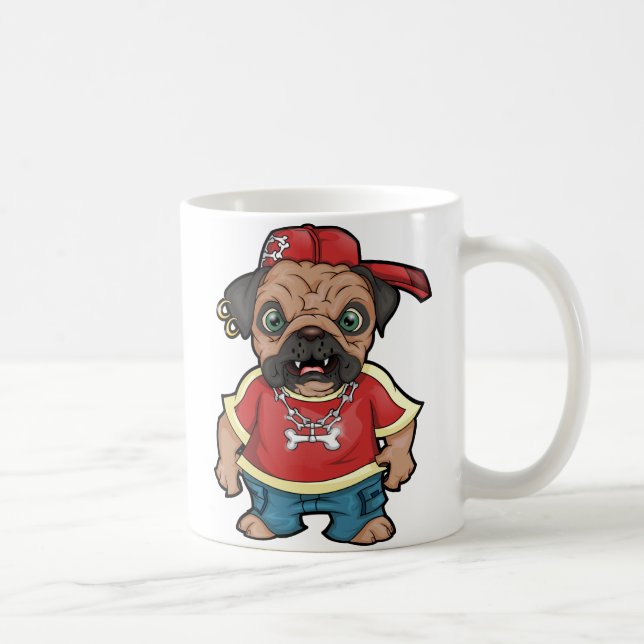 Personalized Pug Mugs - Add Your Own Text (Right)