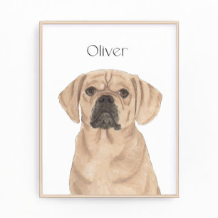 Personalized Puggle Reversible Art Photo Print