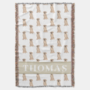 Personalized Puggle Throw Blanket
