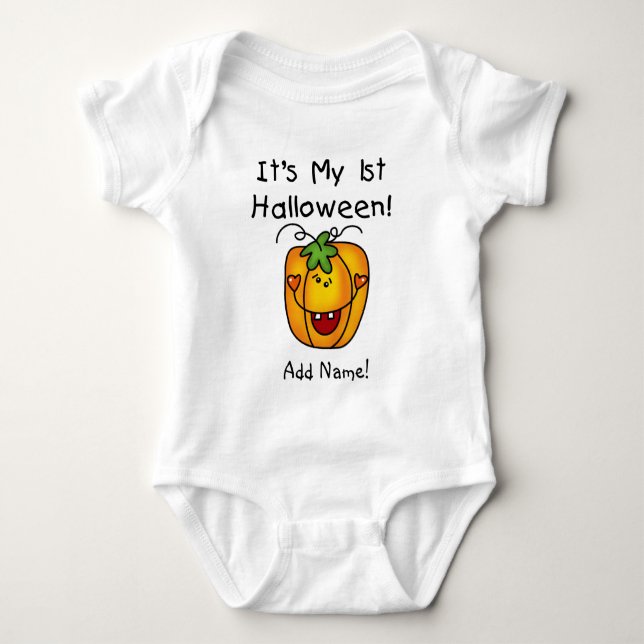 Personalized Pumpkin 1st Halloween Creeper (Front)