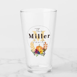 Personalized pumpkin floral glass