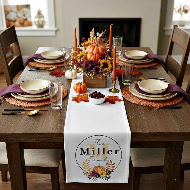 Personalized pumpkin floral    short table runner (Creator Uploaded)