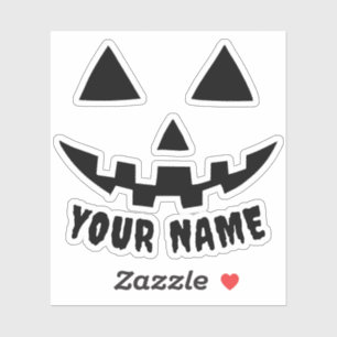 Personalized Pumpkin Halloween Name Black & White