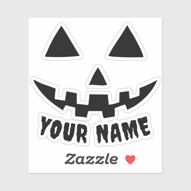 Personalized Pumpkin Halloween Name Black & White (Sheet)