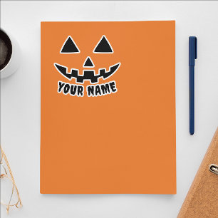 Personalized Pumpkin Halloween Name Black & White