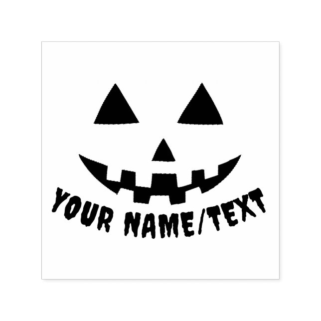 Personalized Pumpkin Halloween Name Black & White Self-inking Stamp (Design)