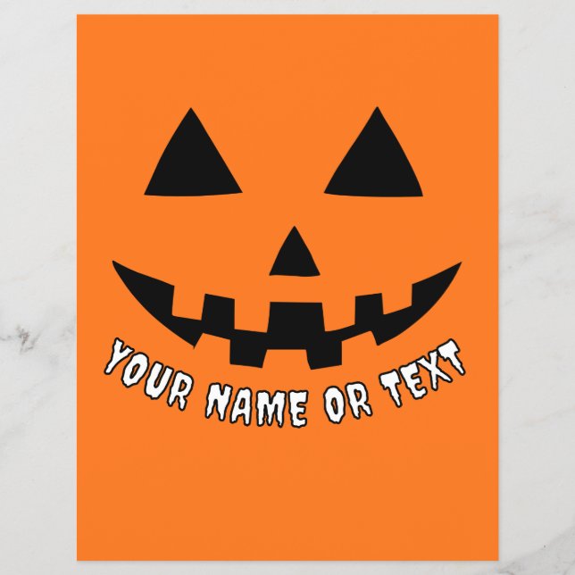 Personalized Pumpkin Halloween Name & CUSTOM TEXT Flyer (Front)