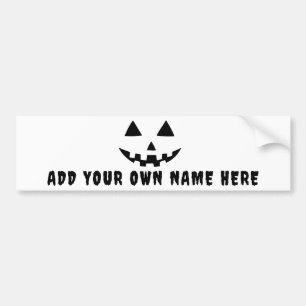 Personalized Pumpkin Halloween Your Name Bumper Sticker