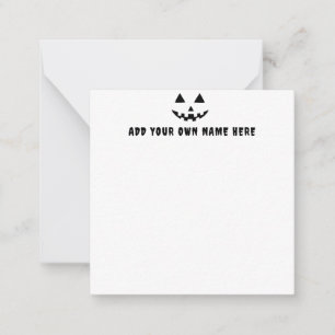 Personalized Pumpkin Halloween Your Name Card