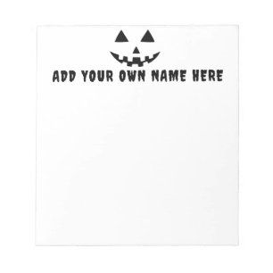 Personalized Pumpkin Halloween Your Name Notepad