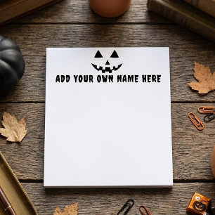 Personalized Pumpkin Halloween Your Name Notepad