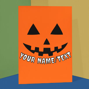 Personalized Pumpkin Halloween Your Name or TEXT Card