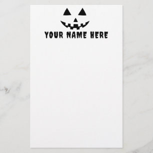 Personalized Pumpkin Halloween Your Name Stationery