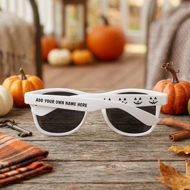 Personalized Pumpkin Halloween Your Name Sunglasses (Creator Uploaded)