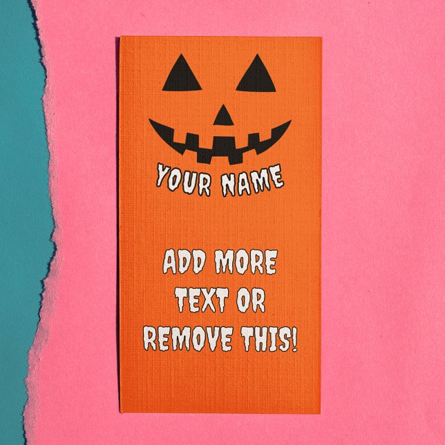 Personalized Pumpkin Halloween Your Name & Text Rack Card (Creator Uploaded)