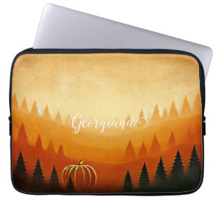 Personalized Pumpkin Harvest Autumnal Harvest Laptop Sleeve