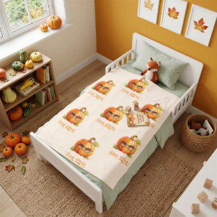 Personalized Pumpkin Patch Toddler Fleece Blanket