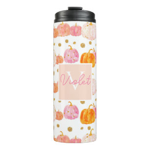Personalized Pumpkin Pattern Thermal Tumbler