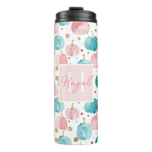 Personalized Pumpkin Pattern Thermal Tumbler