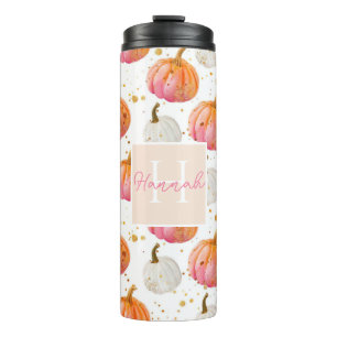 Personalized Pumpkin Pattern Thermal Tumbler