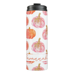 Personalized Pumpkin Pattern Thermal Tumbler