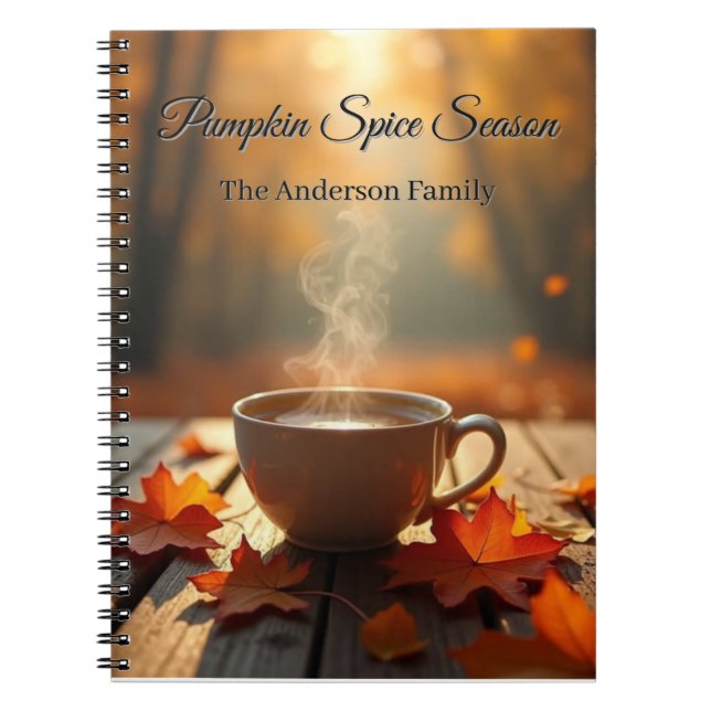 Personalized Pumpkin Spice Autumn Notebook (Front)