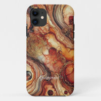 Personalized Pumpkin Spice Autumnal Alcohol Ink