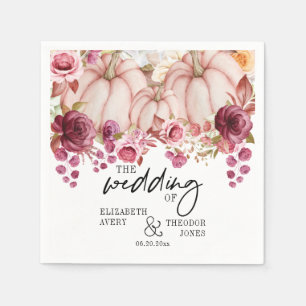 Personalized Pumpkin Wedding Autumn Napkin