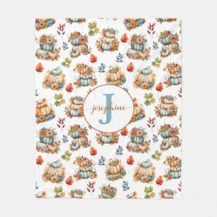  Personalized Pumpkins Country Chic Fleece Blanket