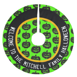 Personalized Pumpkins Halloween Tree Skirt