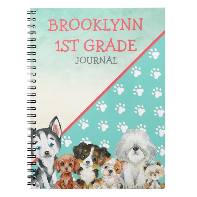 Personalized Puppy Dog Journal & Notebook (Front)