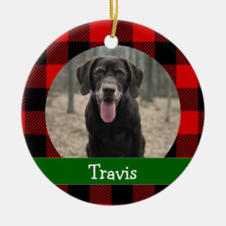 Personalized Puppy Dog Pet Photo Ceramic Ornament