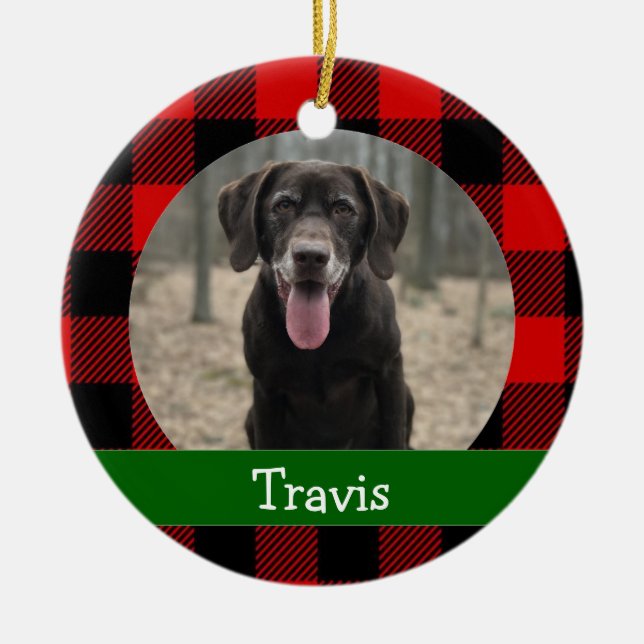 Personalized Puppy Dog Pet Photo Ceramic Ornament (Front)