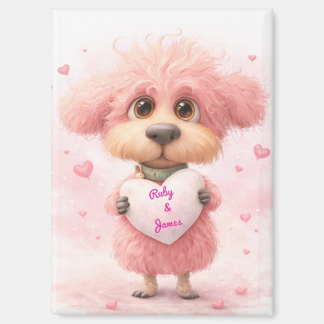 Personalized Puppy Love Magnet  (Front)