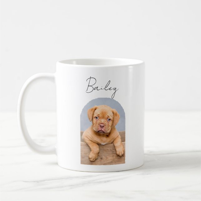 Personalized Puppy Photo Mug with Custom Name (Left)