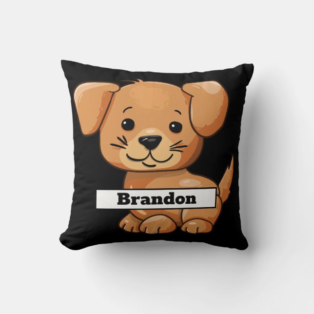 Personalized Puppy Throw Pillow (Front)