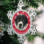 Personalized Puppy's First Christmas  Snowflake Pewter Christmas Ornament<br><div class="desc">Make your puppy's first Christmas unforgettable with a charming personalized snowflake ornament.</div>