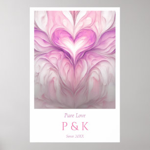 Personalized "Pure Love" Monogram for Couple Poster