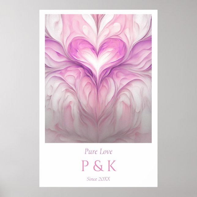 Personalized "Pure Love" Monogram for Couple Poster (Front)