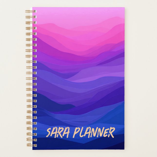 Personalized Purple Abstract Planner | Custom Name (Front)